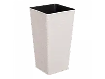 Вазон "Ротанг" квадрат 22*22*41,5 біла троянда