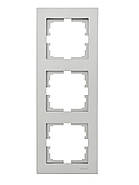 Рамка 3-тя вертикальна LEZARD VESNA сіра (10 шт./120 шт.), фото 3