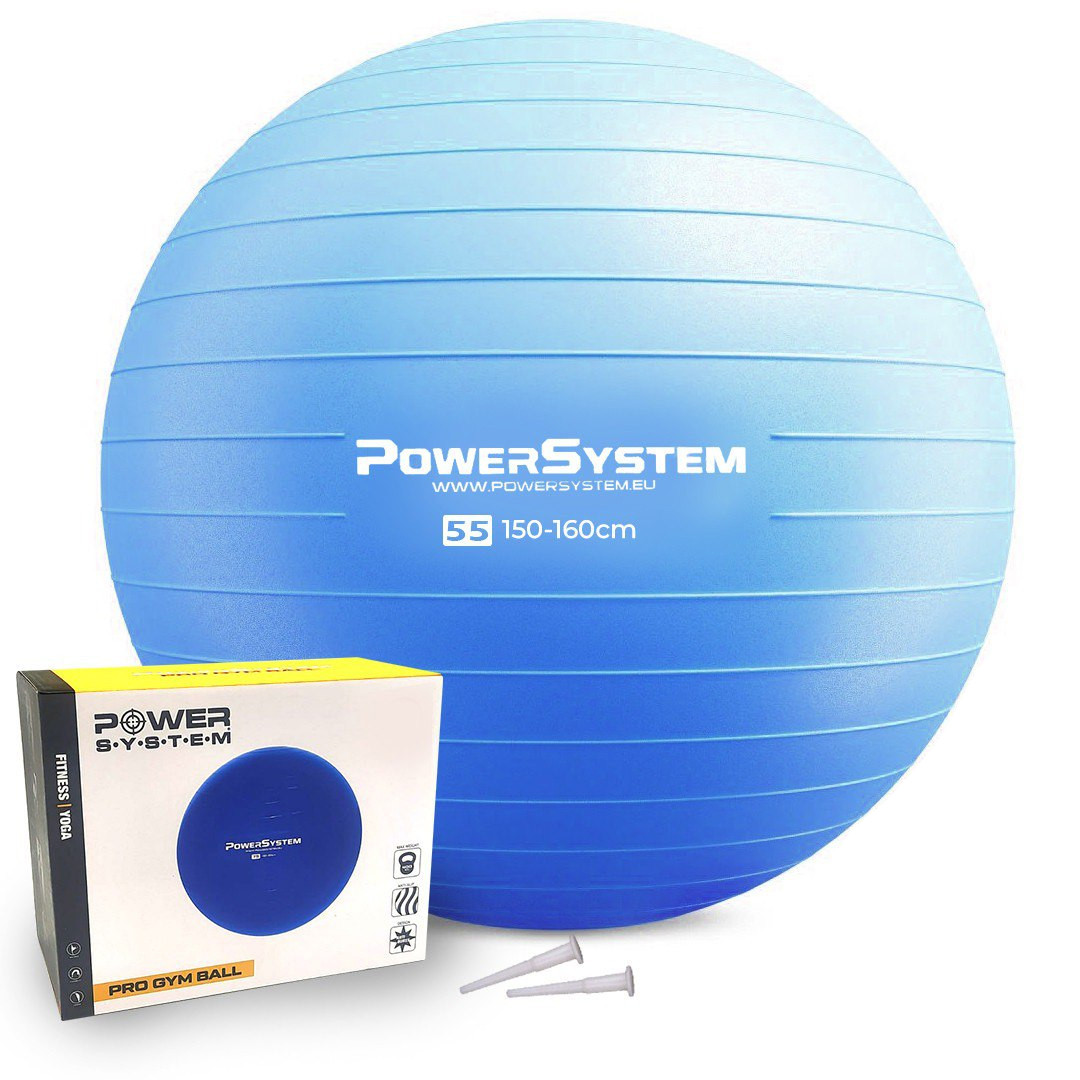 М'яч для фітнесу (фітбол) Power System PS-4011 Ø55 cm PRO Gymball Blue EXP - фото 1 - id-p1908873838