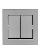 Вимикач подвійний LEZARD VESNA сірий (10 шт./120 шт.), фото 4