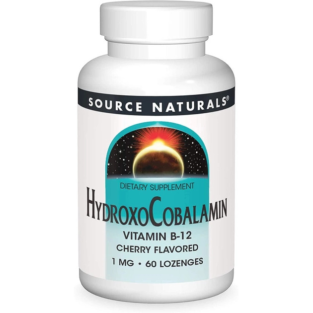 Вітаміни та мінерали Source Naturals Hydroxocobalamin, 60 таблеток EXP