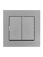 Вимикач прохідний подвійний LEZARD VESNA сірий (10 шт./120 шт.), фото 4