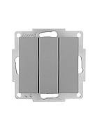 Вимикач потрійний LEZARD VESNA сірий (10 шт./120 шт.), фото 2