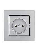 Розетка б/з ПБТ LEZARD VESNA сіра (10 шт./120 шт.) (без рамки), фото 4