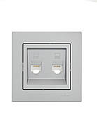 Розетка комп'ютерна 2-я LEZARD VESNA сіра (10 шт./120 шт.), фото 4