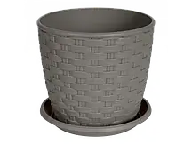 Вазон з підставкою "Ротанг" 12*11 см какао