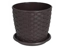 Вазон з підставкою "Ротанг" 12*11 см темно-коричневий, 06107