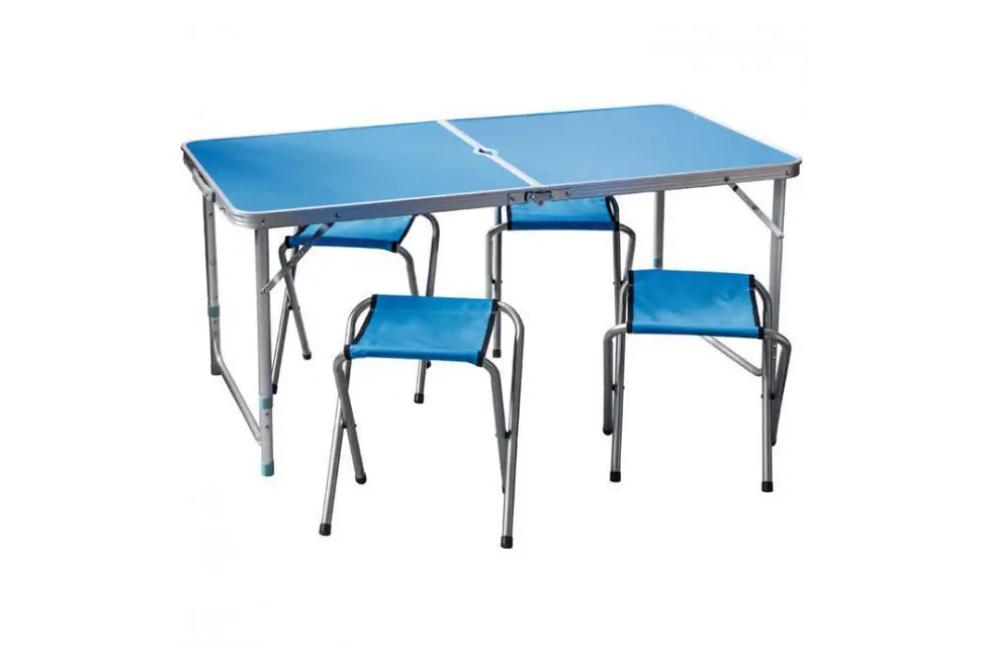 Складаний туристичний стіл + 4 стільці Folding Table 120x60 см, компактний стіл