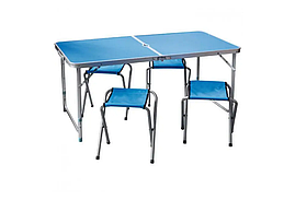 Складаний туристичний стіл + 4 стільці Folding Table 120x60 см, компактний стіл