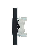 Розетка подвійна б/з ПБТ LEZARD VESNA чорна (10 шт./120 шт.), фото 2