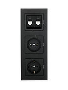 Рамка 3-тя вертикальна LEZARD VESNA чорна (10 шт./120 шт.), фото 4