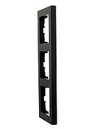 Рамка 3-тя вертикальна LEZARD VESNA чорна (10 шт./120 шт.), фото 2