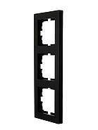 Рамка 3-тя вертикальна LEZARD VESNA чорна (10 шт./120 шт.), фото 3