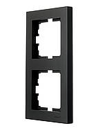 Рамка 2-тя вертикальна LEZARD VESNA чорна (10 шт./120 шт.), фото 4