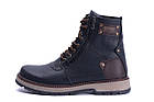 Чоловічі зимові шкіряні черевики ZG Black Flotar Military Style, фото 2
