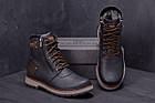 Чоловічі зимові шкіряні черевики ZG Black Flotar Military Style, фото 7