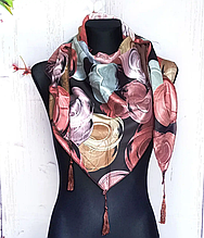 Тепла флісова косинка Блез 160*75 см теракотовий 2325