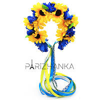 Віночок для волосся "Український стиль" (Жовто-Блакитний з стрічками)