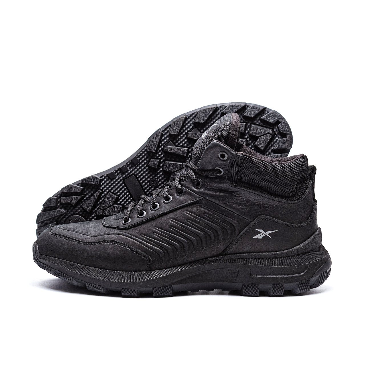 Чоловічі зимові шкіряні черевики Reebok Classic Black, фото 1