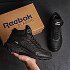 Чоловічі зимові шкіряні черевики Reebok Classic Black, фото 7