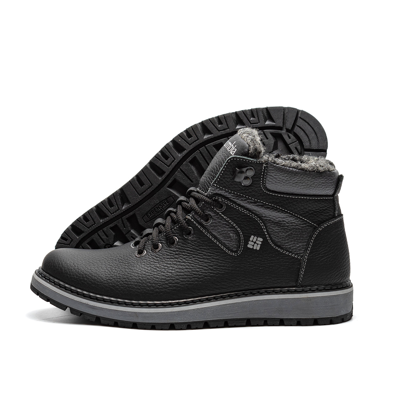 Чоловічі зимові шкіряні черевики BARZONI Black Flotar, фото 1