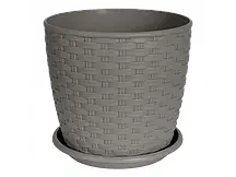 Вазон з підставкою "Ротанг" 16*15, какао