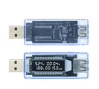 USB тестер KWS-V20 Тестер для повербанків, вольтметр, амперметр, ємності акумулятора. Синій.