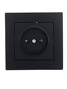 Розетка б/з ПБТ LEZARD VESNA чорна (10 шт./120 шт.) (без рамки), фото 4