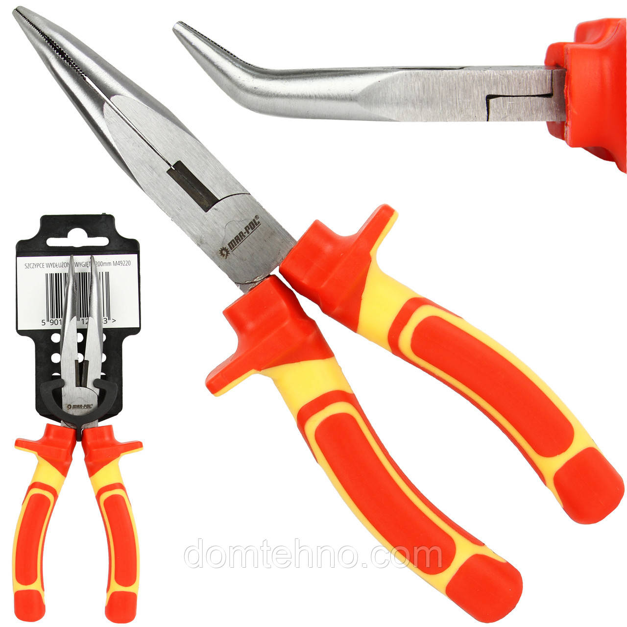 Щипці довгі загнуті 200 мм 1000В ізольовані M49220 MAR-POL