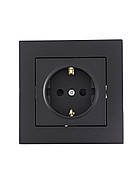 Розетка із захистом від дітей ПБТ LEZARD VESNA чорна (10 шт./120 шт.) (без рамки), фото 4