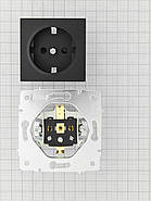 Розетка із захистом від дітей ПБТ LEZARD VESNA чорна (10 шт./120 шт.) (без рамки), фото 5