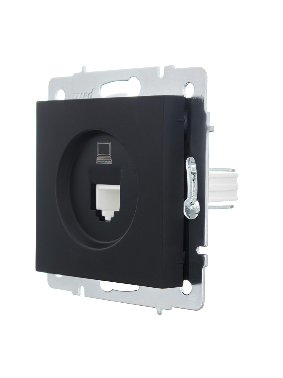 Розетка комп'ютерна LEZARD VESNA чорна (10 шт./120 шт.) (без рамки), фото 1