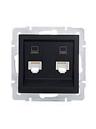 Розетка комп'ютерна 2-я LEZARD VESNA чорна (10 шт./120 шт.), фото 4