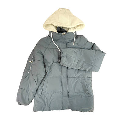 Жіноча осінка куртка, блакитна, тепла з капюшоном, No 9735, ( р. M-2XL)