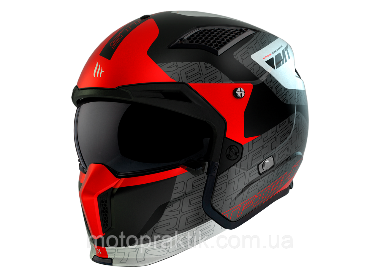MT Streetfighter SV S Totem B15 Matt Red ECE2206, XS Мотошолом лицевик / трансформер