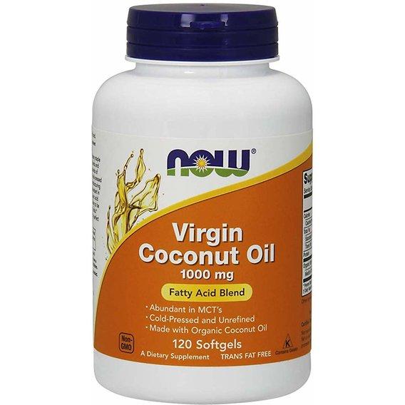 Кокосовое масло NOW Foods Coconut Oil 1000 mg 120 Softgels QM, код: 7518308 - фото 1 - id-p1929316560