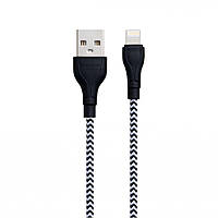 Кабель USB Borofone BX39 Beneficial Lightning 2,4 А Черно-Белый DR, код: 7548242