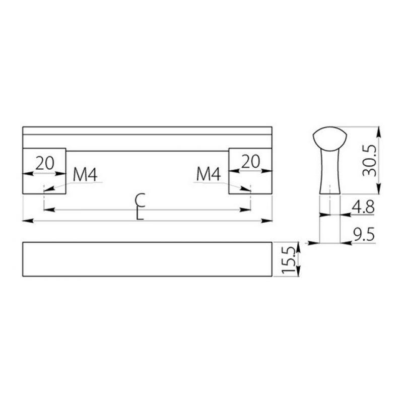 Ручки для кухни 128 мм черные GTV UA-B0-311128-20M - фото 2 - id-p1929361974