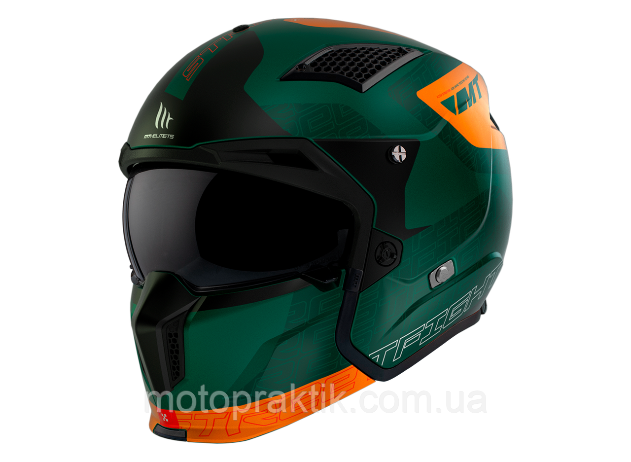 MT Streetfighter SV S Totem C6 Matt Green ECE2206, XS Мотошолом лицевик / трансформер