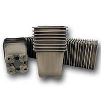 Стакан для розсади 180 мл квадратний пластиковий з отворами | стакан під розсаду овочів, зелені та квітів 60 шт