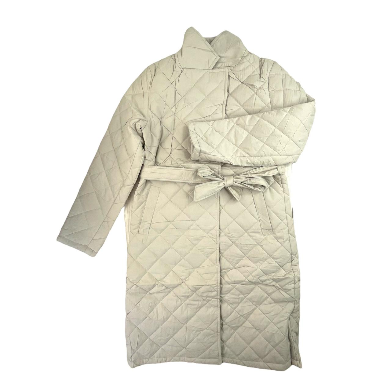Жіноче осіннє пальто, молочний колір, з пояском, тепле, класичне No 9656, ( р. M-2XL)