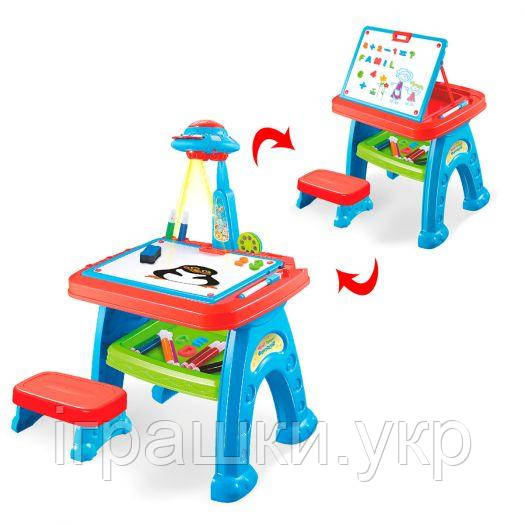 Дитячий мольберт проєктор AK 0005, столик зі стільчиком, фото 1