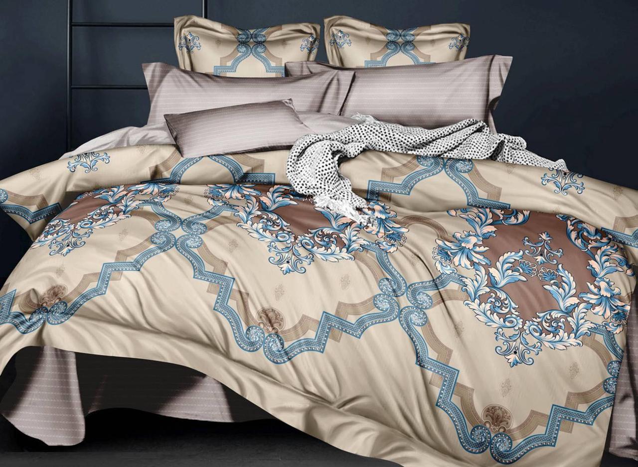 Постільна білизна Королева Ночі (Ранфорс) | Полуторний комплект | 50х70 | Орнамент на бежевому, фото 1