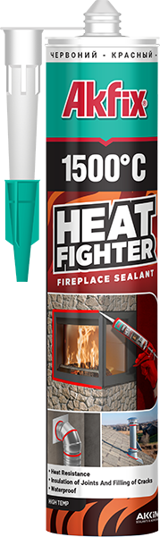 Вогнестійкий герметик Akfix 1500 Heat Fighter 310 мл чорний