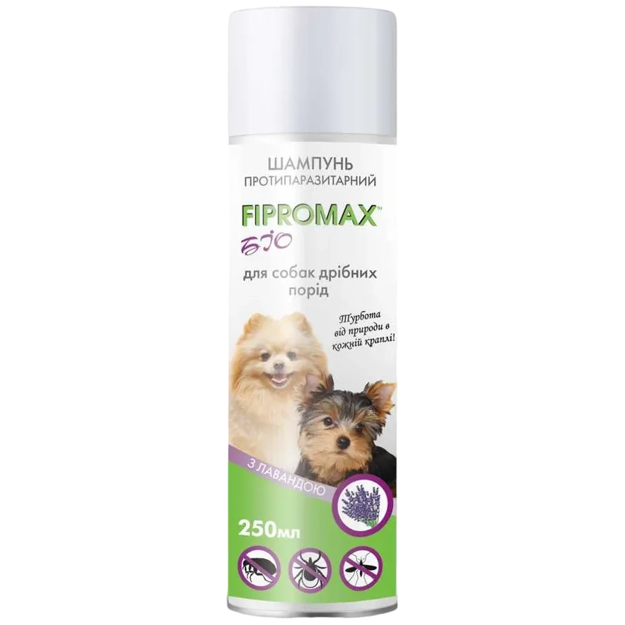 Шампунь FIPROMAX БіО протипаразитарний для собак дрібних порід з лавандою, 250 мл, 150172