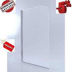 Душова штора на ванну ліва права 75 см рифлене скло QTap STANDARD