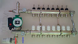 Колектор на 6 виходів + змішувальний вузол із байпасом
