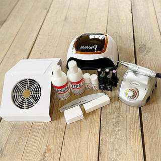 Стартовий набір для манікюру Kodi Professional з лампою BQ-V3, фрезером ZS-603 та витяжкою 858-2A 40 вт