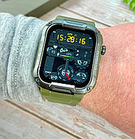 Розумний водонепроникний смарт годинник Smart Watch Lemfo MK66 спортивний оливковий зелений хакі