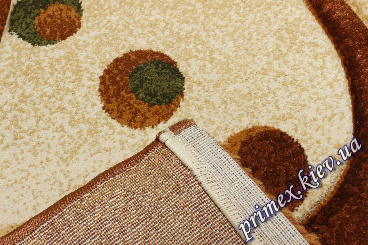 Рельефный овальный ковер Нидал "Графика", цвет кремово-коричневый - фото 3 - id-p336827817